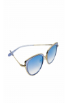 Okulary przeciwsłoneczne w niebieskich, brokatowych oprawkach