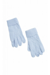 Błękitne, dzininowe rękawiczki z ozdobnym splotem